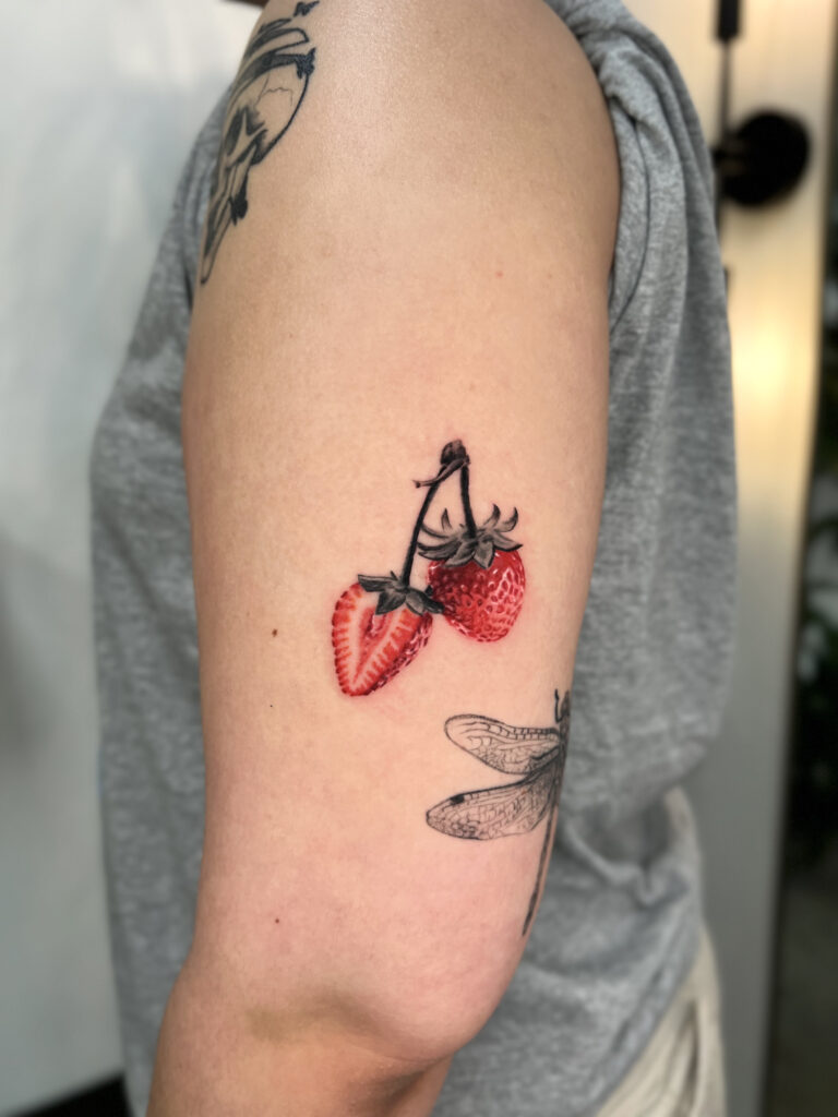 Damon_Realistic_3d_Strawberry_Tattoo_Ventura_County