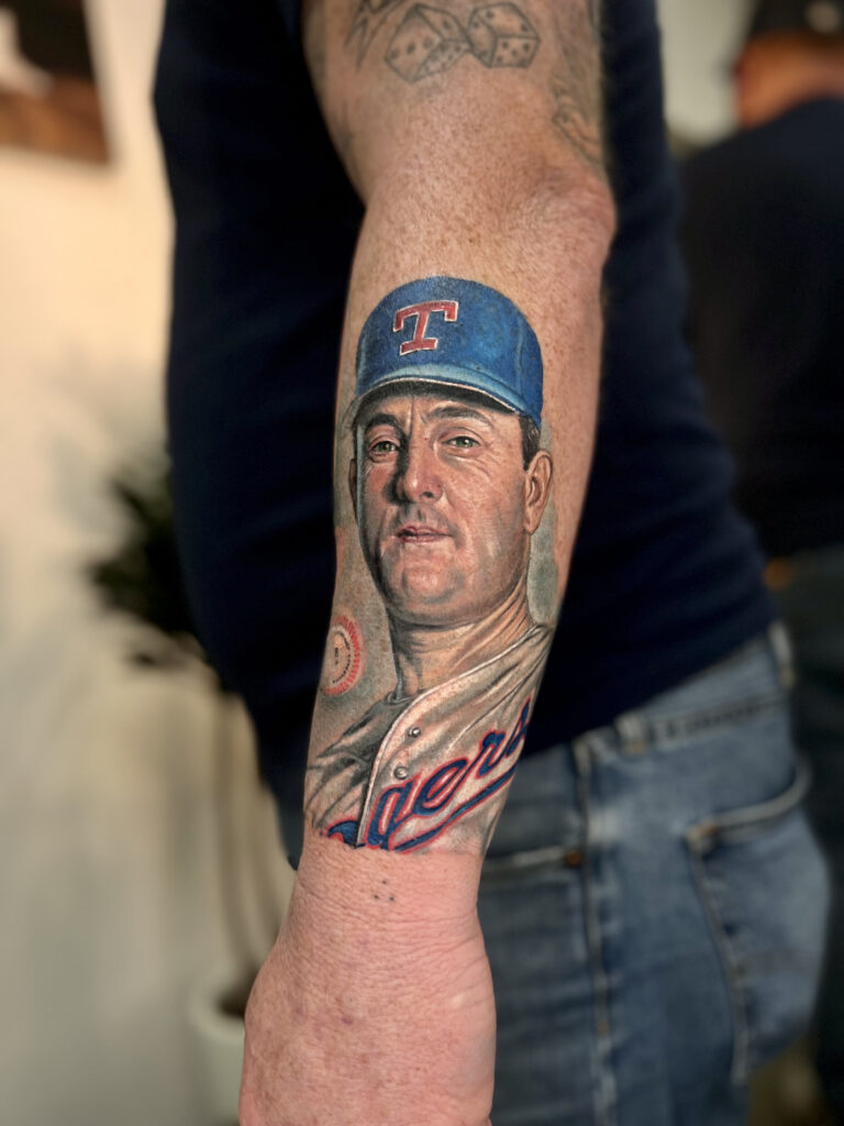 Mike DeVries_Nolan Ryan Portrait Tattoo Artist in Thousand Oaks