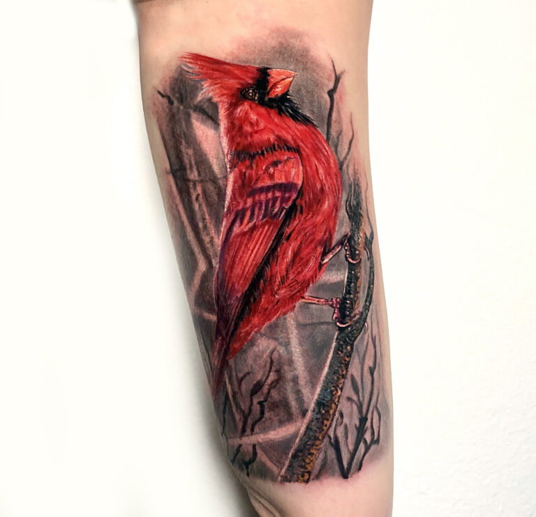 Red Cardinal Bird_tattoo_Ventura County